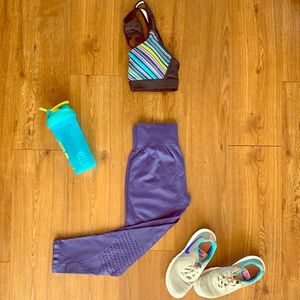 Fabletics Seamless Perforated Navy Blue Leggings